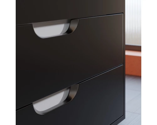 Тумба с раковиной для ванной Uperwood Modul (80 см, подвесная, матовая, черная)