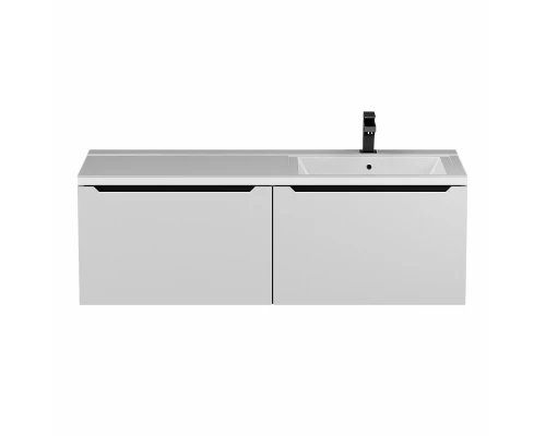 Тумба под раковину для ванной комнаты Uperwood Tanos (120 см, подвесная, правая, белая/графит)