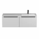 Тумба под раковину для ванной комнаты Uperwood Tanos (120 см, подвесная, правая, белая/графит)