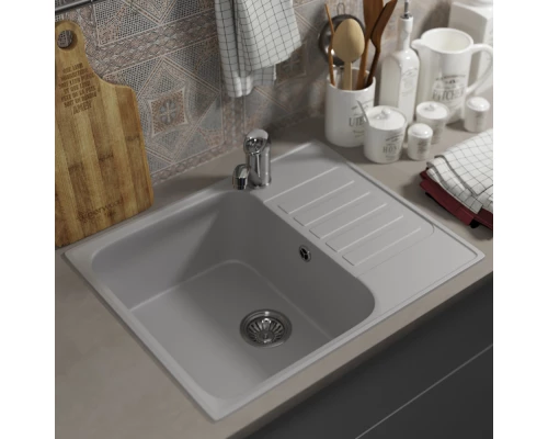 Кухонная мойка из искусственного камня Uperwood UPD-202 (прямоугольная, цвет дым)