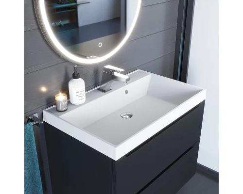 Раковина кварцевая для ванной Uperwood Classic Quartz (70 см, белая матовая, жасмин)