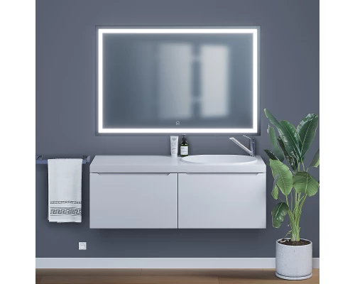 Тумба с раковиной для ванной комнаты Uperwood Tanos-Bruks (120 см, подвесная, правая, белая)
