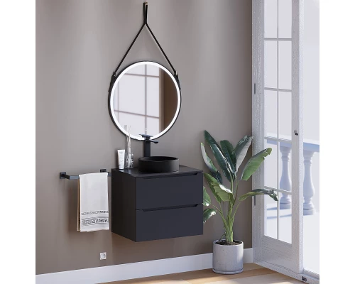 Раковина для ванной комнаты накладная Uperwood Round (34 см, круглая, черный)