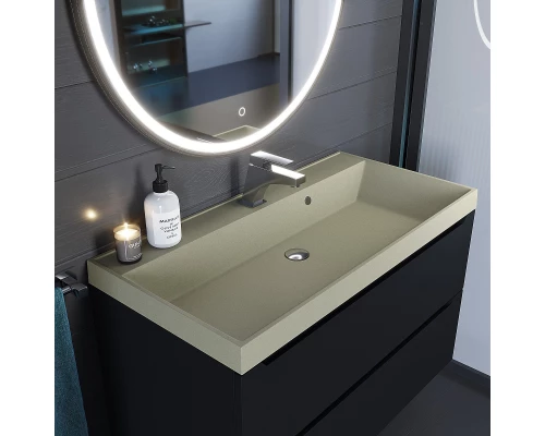 Раковина кварцевая для ванной Uperwood Classic Quartz (100 см, бежевая матовая, десерт)