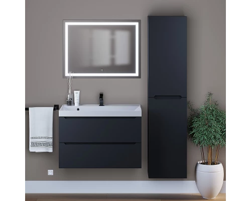 Тумба под раковину для ванной комнаты Uperwood Tanos подвесная (80 см, черная)