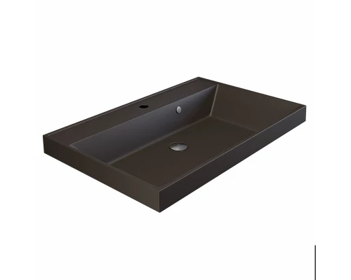 Раковина кварцевая для ванной Uperwood Classic Quartz (80 см, коричневая матовая, трюфель)