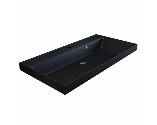 Раковина кварцевая для ванной Uperwood Classic Quartz (90 см, черная матовая, космос)