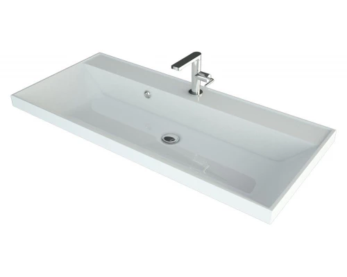 Тумба с раковиной для ванной Uperwood Tanos (100 см, подвесная, матовая, белая)