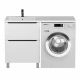 Тумба под стиральную машину Uperwood Tanos (60 см, напольная, белая/графит, 2 ящика)
