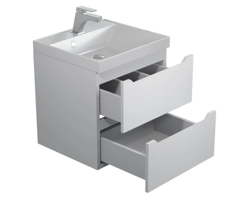 Тумба с раковиной для ванной Uperwood Tanos (50 см, подвесная, матовая, белая)