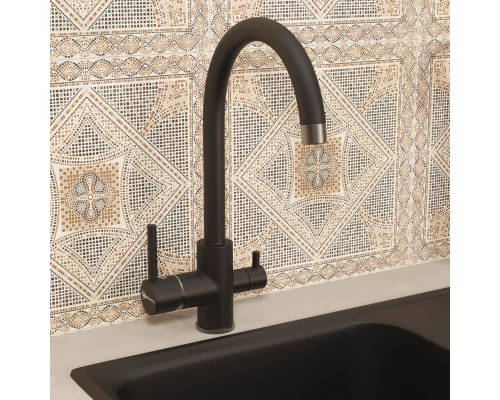 Смеситель для кухни Uperwood UPD-003 (05, с фильтром для питьевой воды, вороненая сталь/уголь)