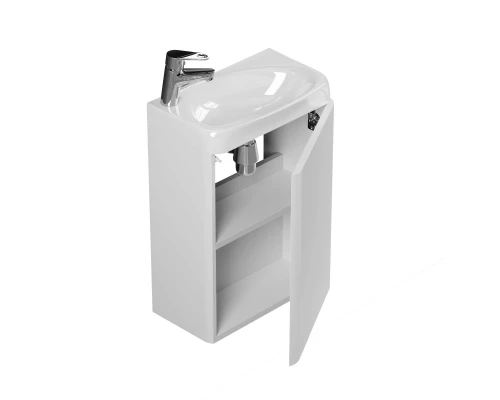 Тумба с раковиной для ванной Uperwood Bio (40 см, подвесная, белый глянец)