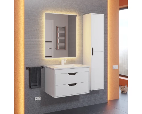 Тумба под раковину для ванной Uperwood Modul (65 см, подвесная, матовая, белая/графит)