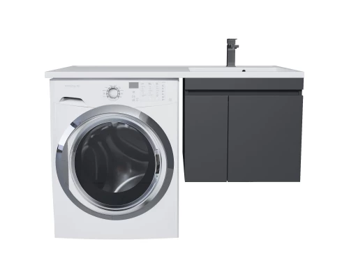 Тумба с раковиной под стиральную машину Uperwood Magenta (60/120 см, подвесная, черная, с дверцами, правая)