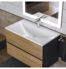 Раковина для ванной полувстраиваемая Uperwood Self 80 см, белая глянцевая