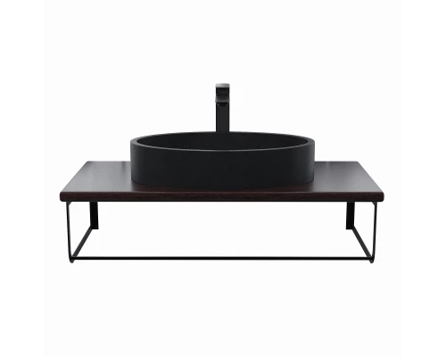 Комплект столешница для ванной Uperwood Tanos (с накладной раковиной Rome и кронштейнами 90 см, бук темный)