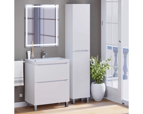 Тумба под раковину для ванной комнаты Uperwood Tanos напольная (70 см, белая, 2 ящика)