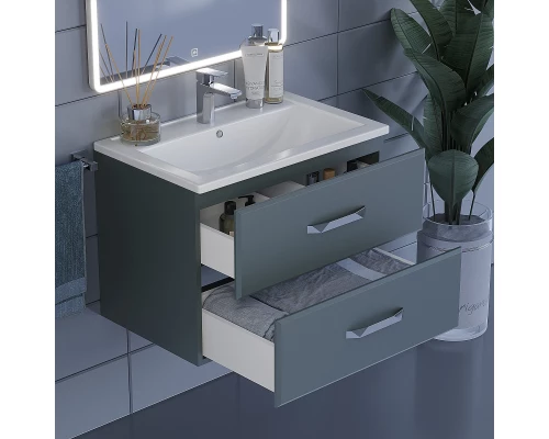 Тумба с раковиной для ванной Uperwood Foster (70 см, подвесная, серый графит)