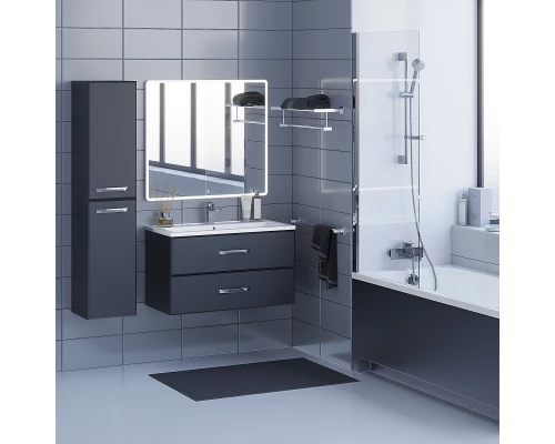 Тумба с раковиной для ванной Uperwood Foster (90 см, подвесная, черная)