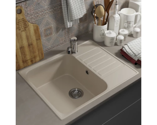Кухонная мойка из искусственного камня Uperwood UPD-202 (прямоугольная, цвет лён)