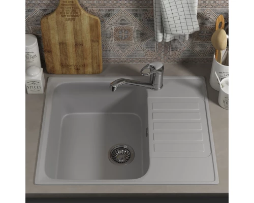 Кухонная мойка из искусственного камня Uperwood UPD-202 (прямоугольная, цвет дым)