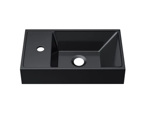 Раковина для ванной Uperwood Classic New 40 см, черная глянцевая, с накладкой для слива