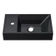 Раковина для ванной Uperwood Classic New 40 см, черная глянцевая, с накладкой для слива