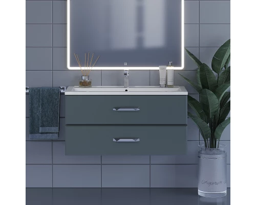 Тумба с раковиной для ванной Uperwood Foster (100 см, подвесная, серый графит)