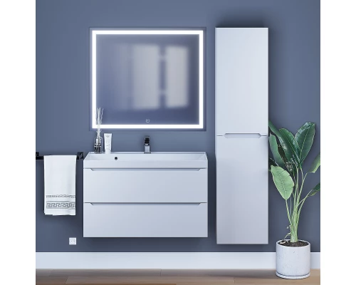 Тумба с раковиной для ванной Uperwood Tanos (90 см, подвесная, матовая, белая)