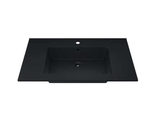 Раковина для ванной полувстраиваемая Uperwood Parma Quartz (85 см, черная матовая, уголь)