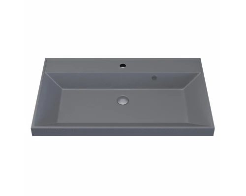 Раковина кварцевая для ванной Uperwood Classic Quartz (80 см, серая матовая, бетон)