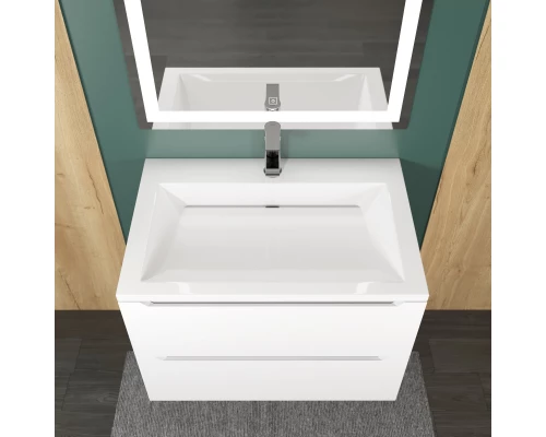 Раковина для ванной полувстраиваемая Uperwood Infinity 70х45х16,4 см, белая глянцевая