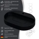 Раковина накладная кварцевая Uperwood Tanos Quartz 55х40х10 см, овальная, черная матовая, уголь