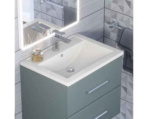 Раковина кварцевая для ванной Uperwood Foster Quartz (60 см, белая матовая, жасмин)