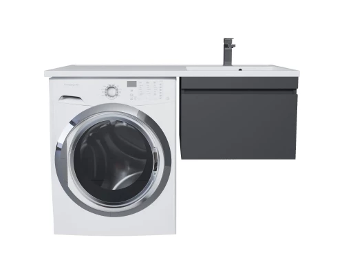 Тумба с раковиной под стиральную машину Uperwood Magenta (60/120 см, подвесная, черная, выдвижной ящик, правая)