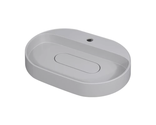 Раковина накладная кварцевая Uperwood Tanos Quartz 55х40х10 см, овальная, белая матовая, жасмин