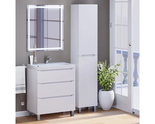 Тумба под раковину для ванной комнаты Uperwood Tanos напольная (70 см, белая, 3 ящика)