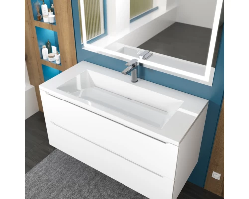 Раковина для ванной Uperwood Olivia 100 см, белая глянцевая