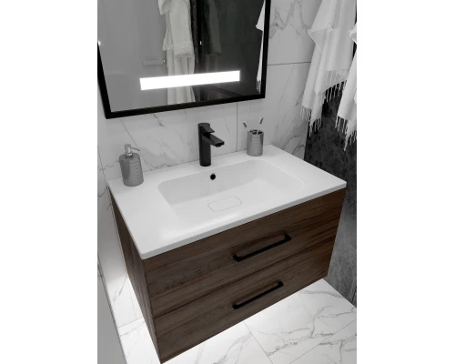 Раковина кварцевая для ванной Uperwood Lagoon Quartz (80 см, прямоугольная, белая матовая, жасмин)