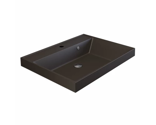 Раковина кварцевая для ванной Uperwood Classic Quartz (60 см, коричневая матовая, трюфель)