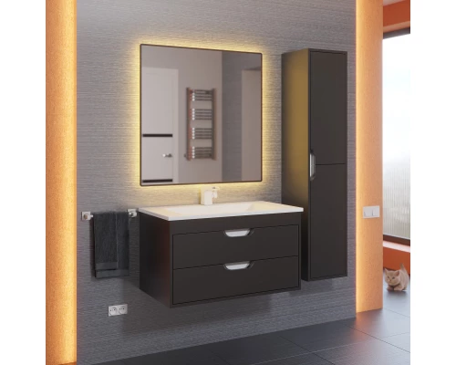 Тумба под раковину для ванной Uperwood Modul (80 см, подвесная, матовая, черная)