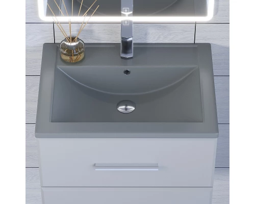 Раковина кварцевая для ванной Uperwood Foster Quartz (60 см, серая матовая, бетон)