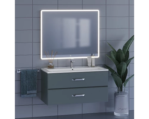 Тумба с раковиной для ванной Uperwood Foster (100 см, подвесная, серый графит)