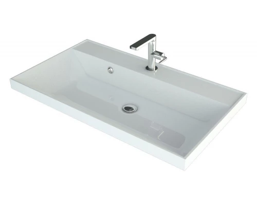 Тумба с раковиной для ванной Uperwood Tanos (90 см, подвесная, матовая, белая)