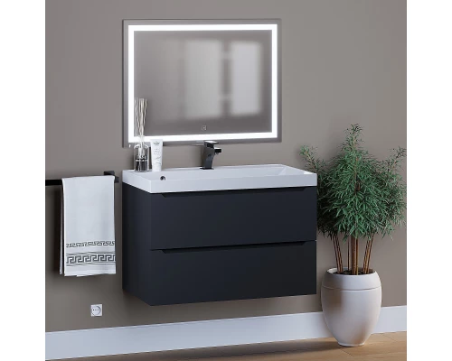 Тумба под раковину для ванной комнаты Uperwood Tanos подвесная (80 см, черная)