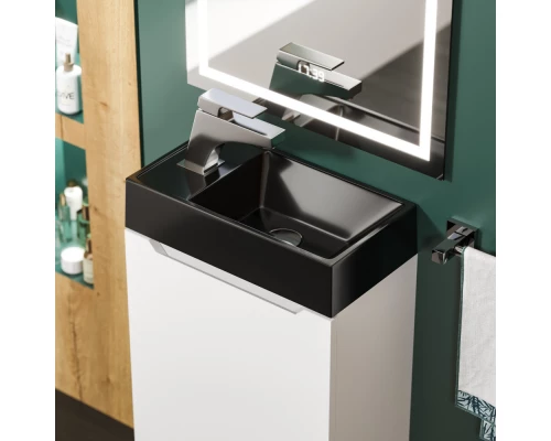 Раковина для ванной Uperwood Classic New 40 см, черная глянцевая, с накладкой для слива