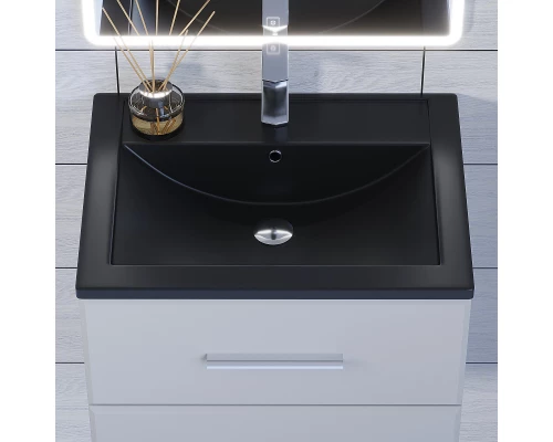 Раковина кварцевая для ванной Uperwood Foster Quartz (60 см, черная матовая, уголь)