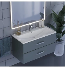 Тумба с раковиной для ванной Uperwood Foster (90 см, подвесная, серый графит)