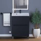 Тумба под раковину для ванной комнаты Uperwood Tanos напольная (60 см, черная, 2 ящика)