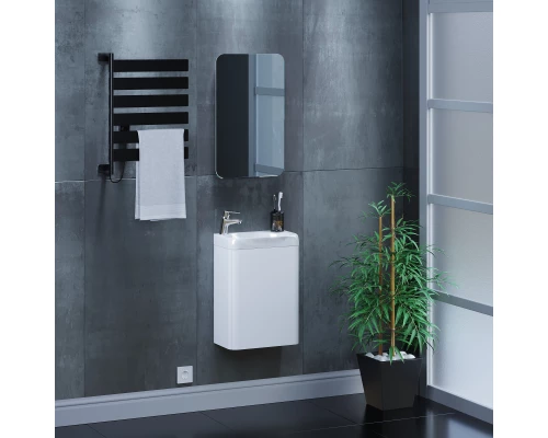 Тумба с раковиной для ванной Uperwood Bio (40 см, подвесная, белый глянец)